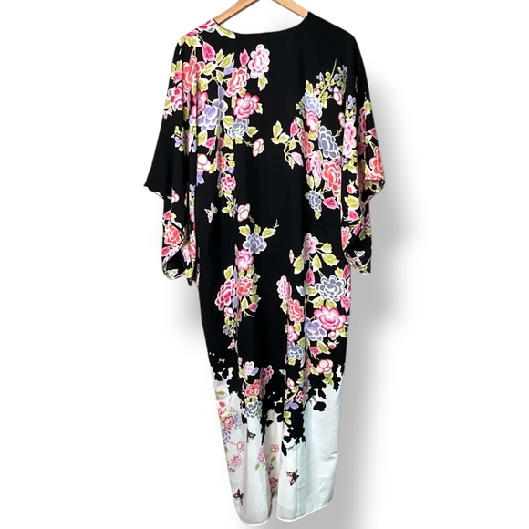 NATORI ‘Josie’ Gardenia Kimono Style V-Neck Kaftan Side Seam Pockets  NWT Sz M - Picture 5 of 9